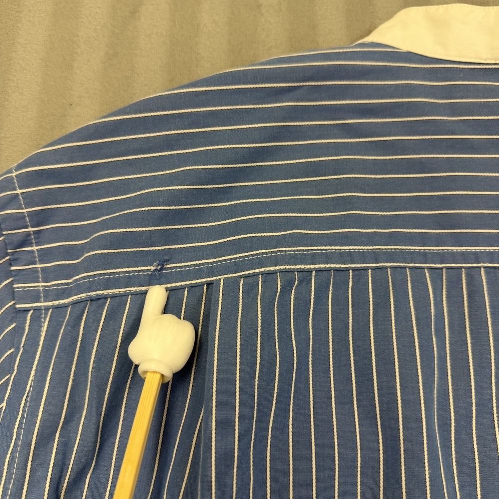 American Eagle Outfitters Shirt Men's Size Medium Blue Button Down No Collar - Picture 6 of 6